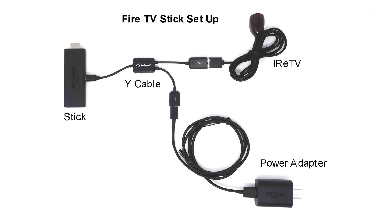 Inteset USB 2.0 & Micro USB OTG Y Cable for Controlling The F-TV Stick, Pendent, or Cube, Supports Wireless Keyboards and The IReTV for Universal