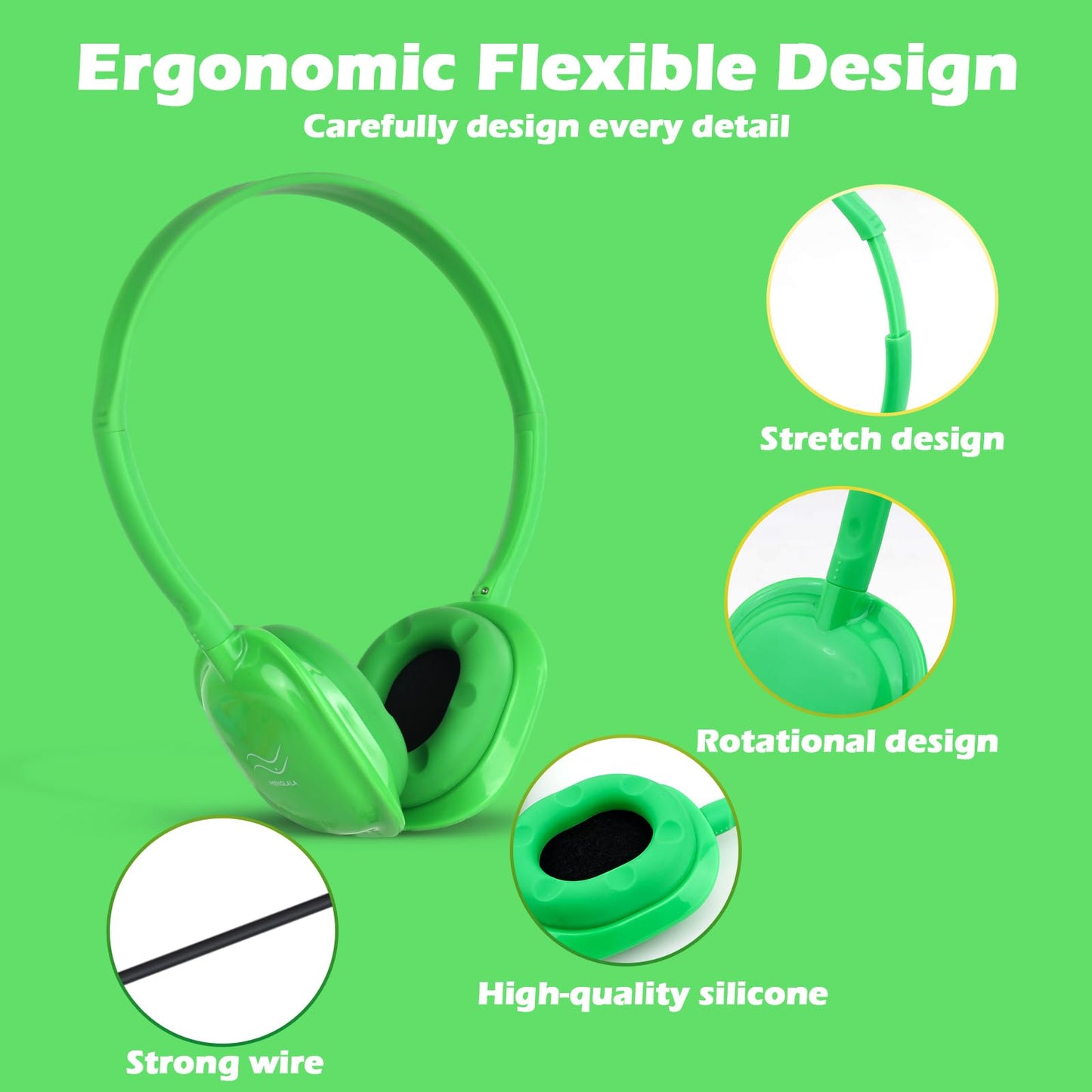 MENGLALA Kids Headphones Bulk 10 Pack for Classroom School,Wholesale Earphones Class Set of Headphones for Students Teens Children 3.5mm Jack Multi