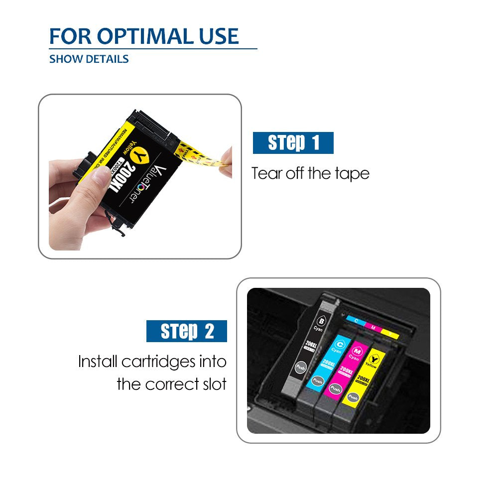 Valuetoner Remanufactured Ink Cartridge Replacement for 200XL 200 XL T200XL for XP-310 Expression XP-410 XP-400 Workforce WF-2540 WF-2530 Printer
