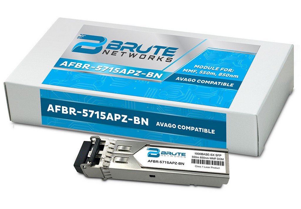 Brute Networks AFBR-5715APZ-BN - 1000BASE-SX 550m MMF 850nm SFP Transceiver (Compatible with OEM PN# AFBR-5715APZ)