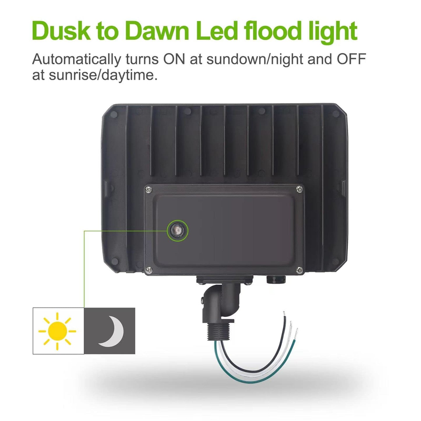 Paktonvo 100W LED Flood Light with Knuckle, Outdoor Flood Light Dusk to Dawn Photocell 5000K 14000lm AC100-277V Equivalent 1000W, ETL Waterproof Wall