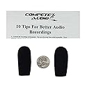 Compete Audio CA945 foam microphone windscreens (microphone covers) (2-pack) for use mini-shotgun mics, larger headsets and desktop microphones