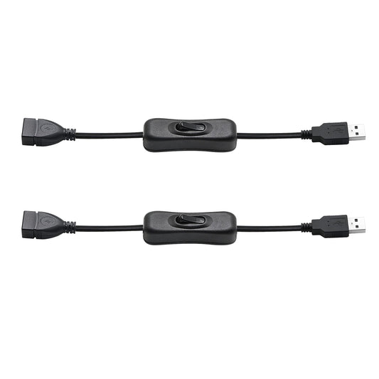 PNGKNYOCN 20cm Male to Female USB Cable with On/Off Switch, for USB Fan, LED Desk Lamp and Other Computer Peripheral Low-Power Electrical…