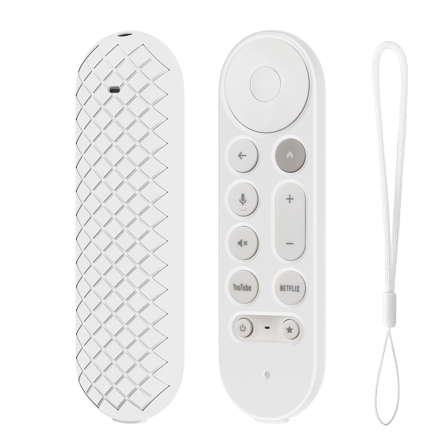 LEFXMOPHY Cover Case for Google TV Streamer 4K Remote Cover 2024 Protective Glove with Lanyard - White