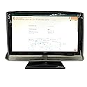 The Perfect Dust Cover LLC Black Nylon Monitor Cover with Clear Front, Waterproof, Fits 22" LED/LCD Monitors, Dimensions 21"W x 2.5"D x 14"H