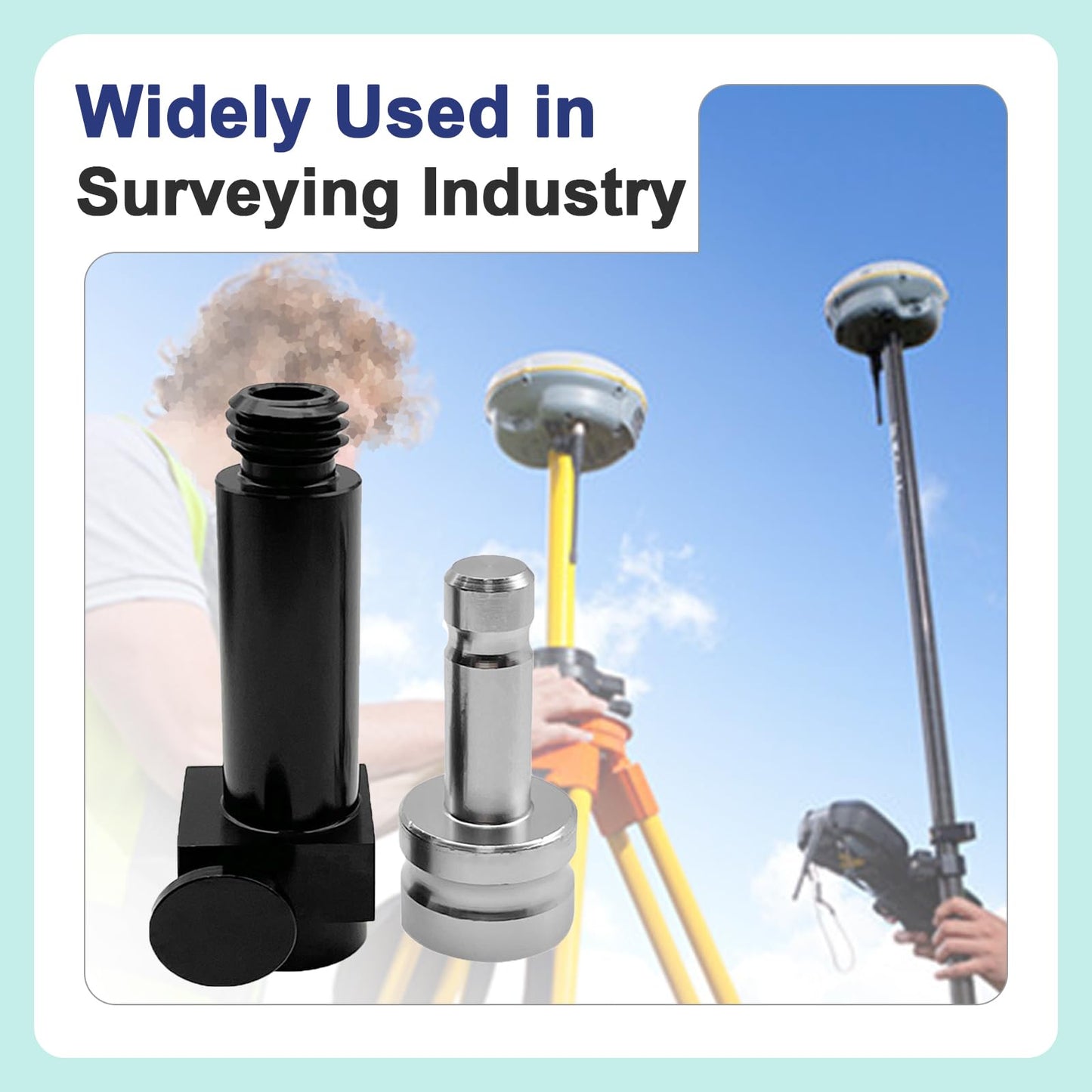 LS2015 New Quick Release Adapter for RTK Compatible for Prism Pole SECO TOPCON Trimble Swiss Type GPS Surveying, Aluminum GPS GNSS RTK Quick Release