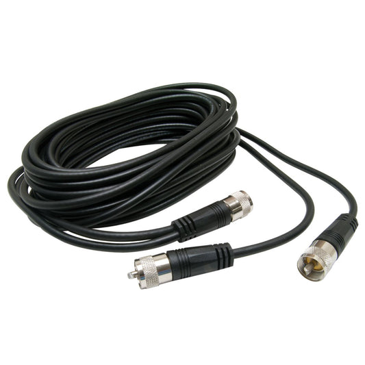 RoadPro RP-18CCP Black 18-Foot CB Antenna Co-Phase Coax Cable with PL-259 Connectors for Use with Dual CB Antenna SO-239 Stud Mounts