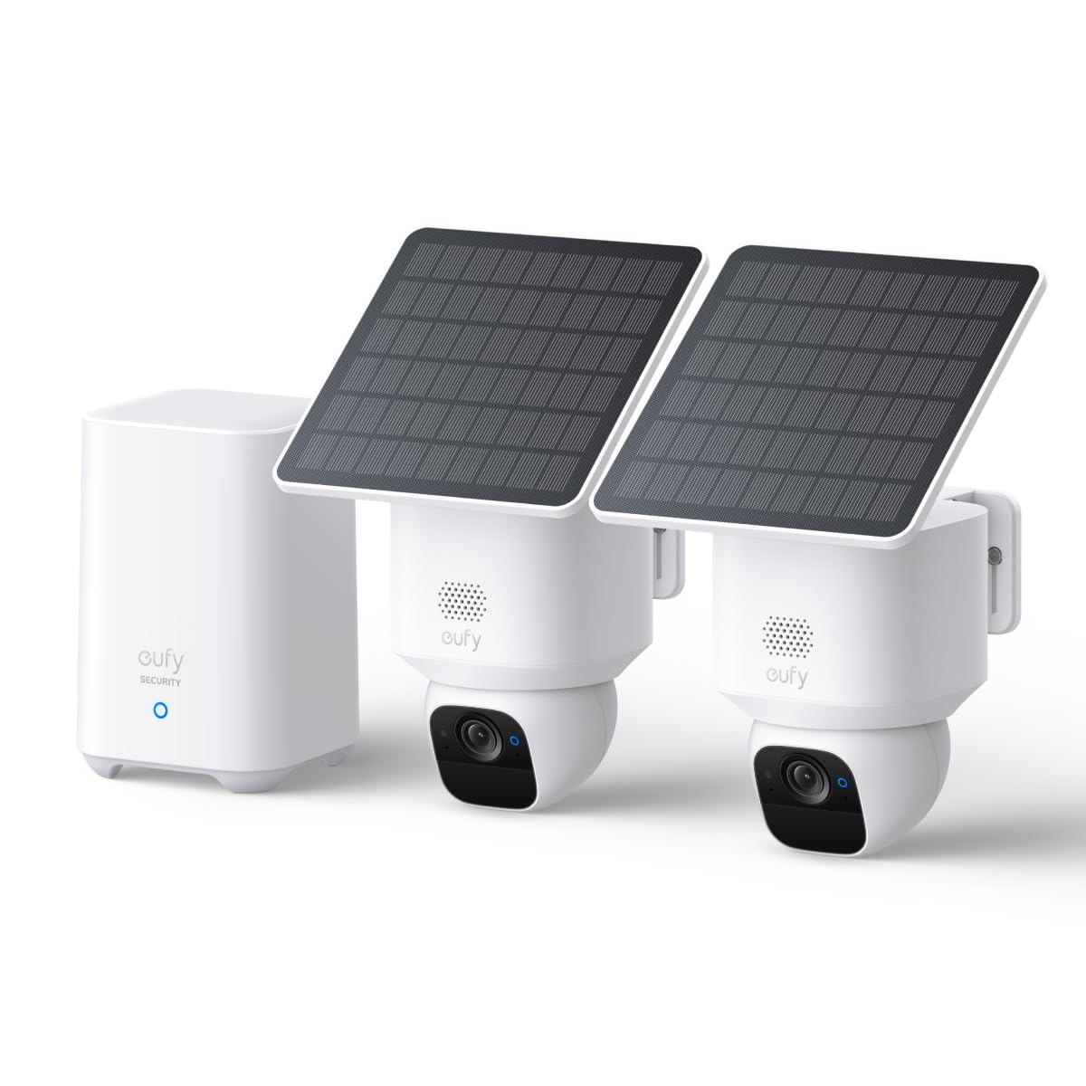 eufy Security SoloCam E30, 2-Cam Kit, Security Cameras Wireless Outdoor, Solar Camera Outdoor Wireless, 360° Pan, AI Tracking, 2K Clarity, No Monthly