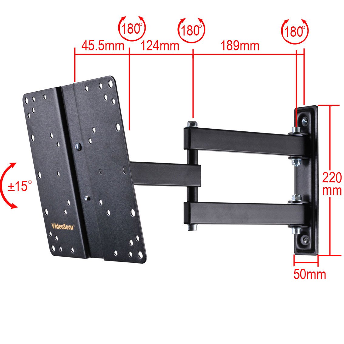 VideoSecu Articulating Arm LCD LED TV Wall Mount Fits LG 32LB5800 26LG30 26lg30dc 26LG40 26LS3500 32CS460 32CS560 32LK330 32LM6200 32LS3400 32LS3500