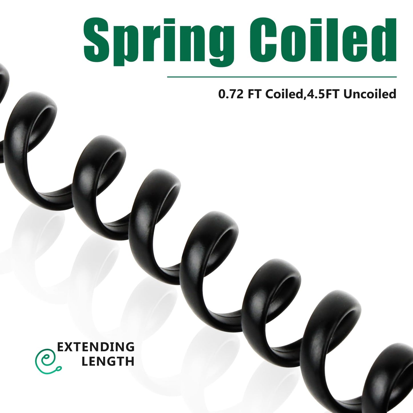 Lativu Phone Cord for Landline, 2 Pack Telephone Cord, 4.5 Ft Uncoiled(0.72 Ft Coiled), Telephone Cords for Landline Phones RJ9 4P4C, Phone Cable