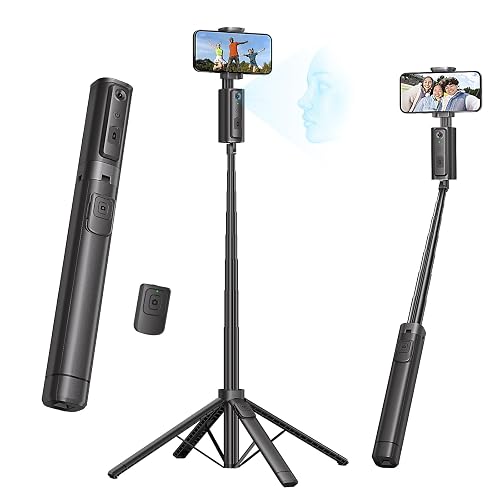 Fuloview Auto Face Tracking Tripod,67''Phone Tripod for iPhone,360° Rotation Follows Your Movement,Bluetooth Remote,Phone Holder for Vlog,Live