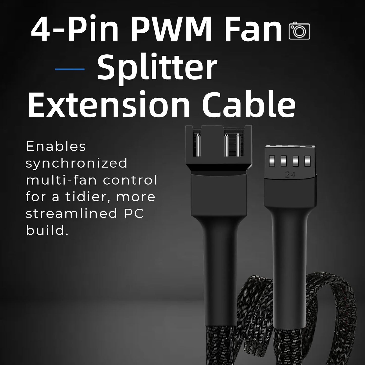 skineat 4-Pin PWM Fan Splitter Cable - PST Extension,Fan Splitter,pc Fan Splitter,pwm Fan Splitter,Daisy Chain pc Fans,Fan Splitter 4 pin,4 pin Fan