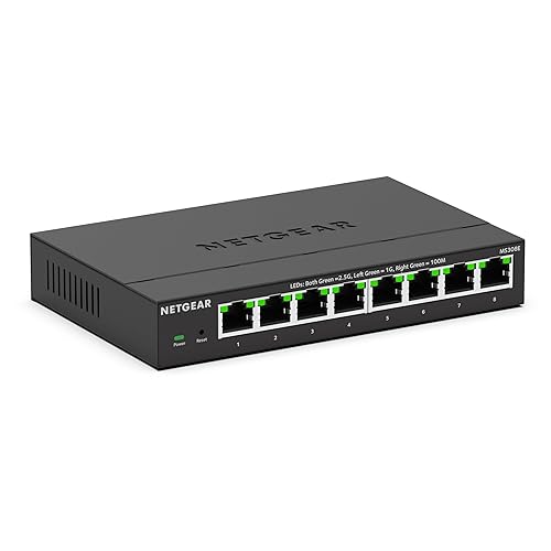 NETGEAR 8-Port 2.5G Multi-Gigabit Ethernet Easy Smart Managed Essentials Network Switch (MS308E) - with 8 x 2.5Gbps Ports, Desktop or Wall Mount