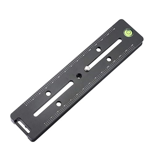 180MM Quick Release Plate with Double Arca Dovetails Precision Rail with Bubble Level & Precision Decimal Scale Double Macro Rail