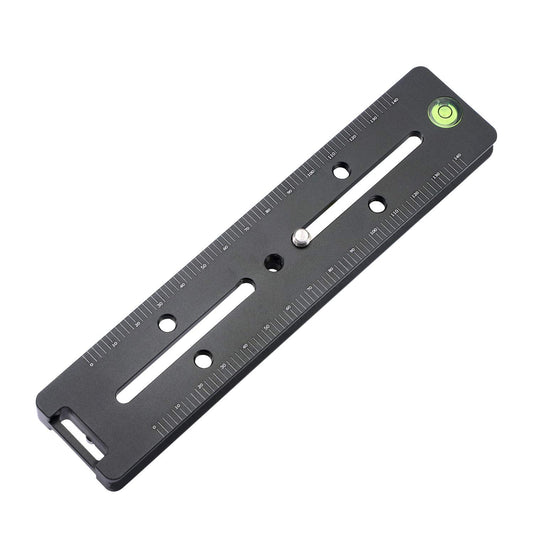 180MM Quick Release Plate with Double Arca Dovetails Precision Rail with Bubble Level & Precision Decimal Scale Double Macro Rail