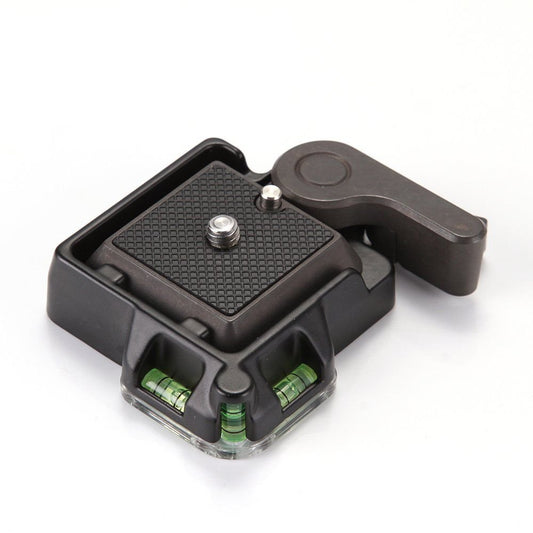 FocusFoto Universal QR Quick Release Clamp Adapter & Plate with 1/4'' Screw Mounting & 3 Bubble Levels for DSLR Camera Tripod Monopod Stabilizer Ball