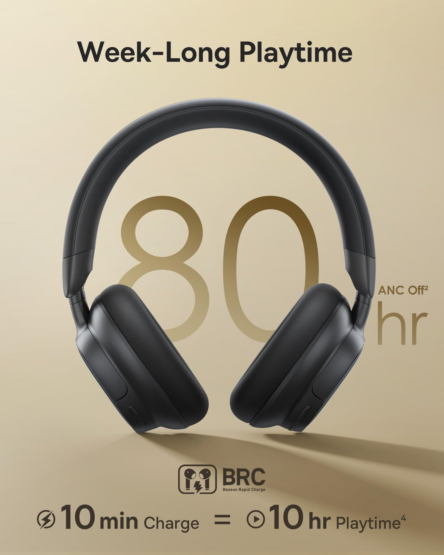 Baseus Bowie MH1 Adaptive Active Noise Cancelling Headphones, Real-Time Adaptive Hybrid ANC, SuperBass 2.0, LDAC Hi-Res Sound, 80H Playtime…
