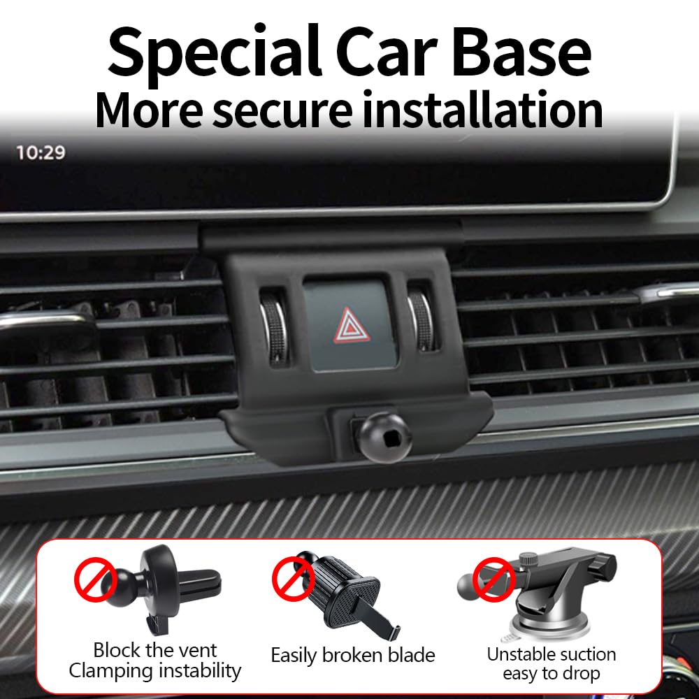 LUNQIN Car Magnetic Phone Mount for Audi Q5 SQ5 2018 2019 2020 2021 2022 2023 2024 Auto Interior Accessories Best Cellphone Holder Fast 15W Wireless