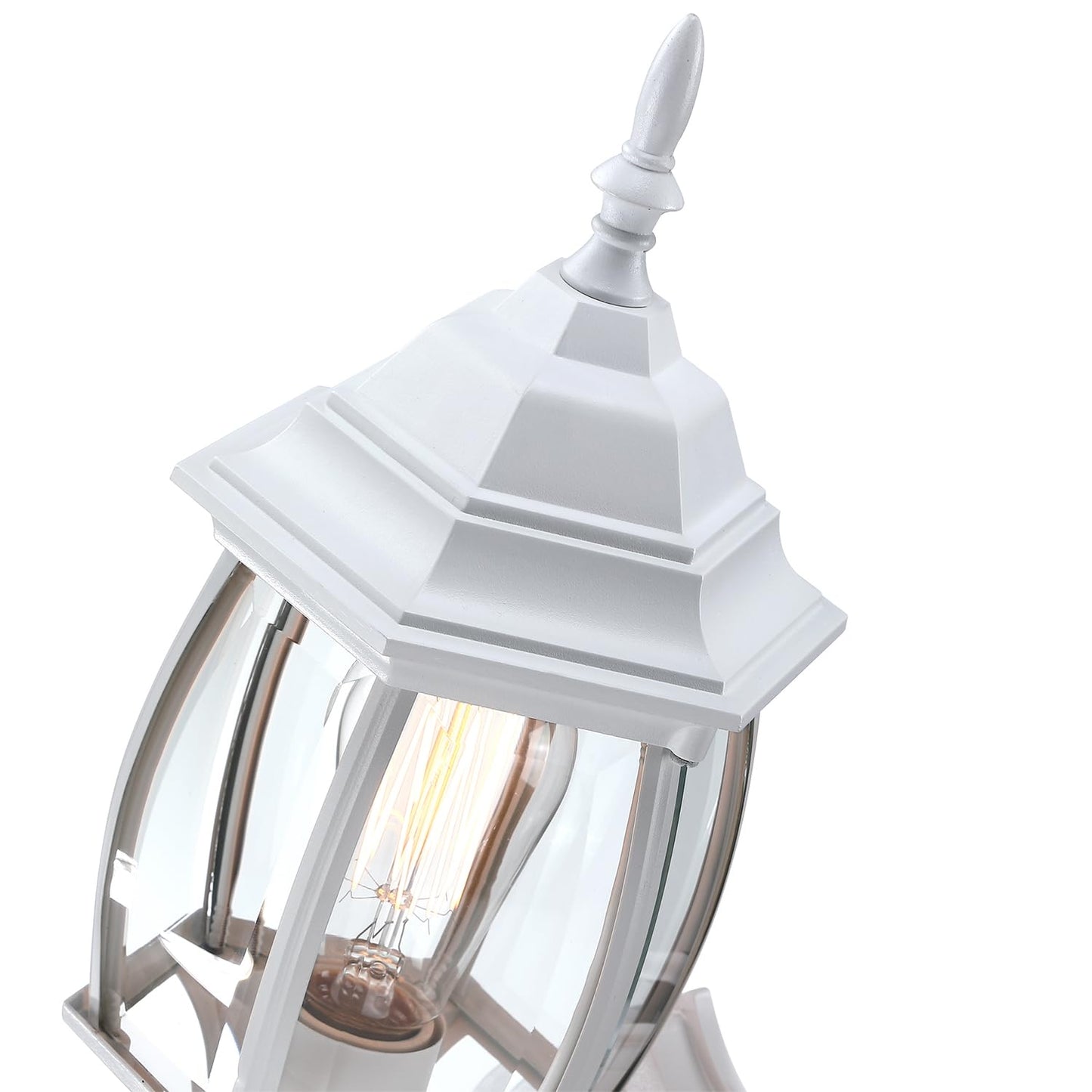 Faymart lighting 2 Pack White Porch Light - Outdoor Wall Sconce 16.8in White Outdoor Light Fixture for House Garage Metal and Glass Exterior Wall