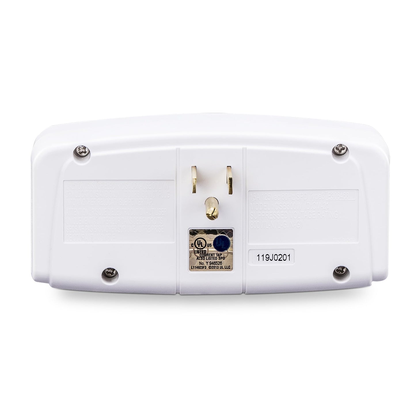CyberPower CSB300W Essential Surge Protector, 900J/125V, 3 Outlets, Wall Tap