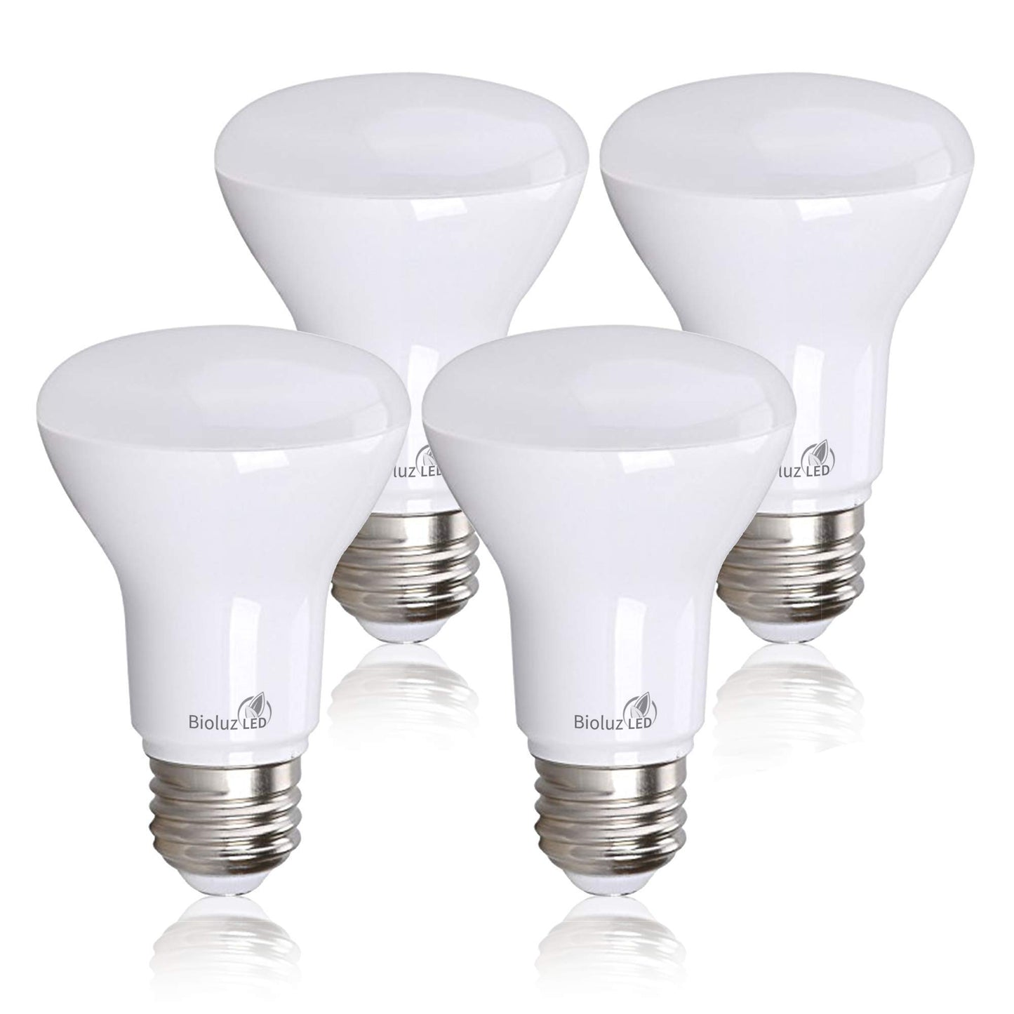 Bioluz LED 4 Pack BR20 LED Bulb 3000K Bright Soft White 6W=50W, 90 CRI, 540 Lumen, Dimmable LED Light Bulbs, Soft White Light Bulbs, Indoor/Outdoor