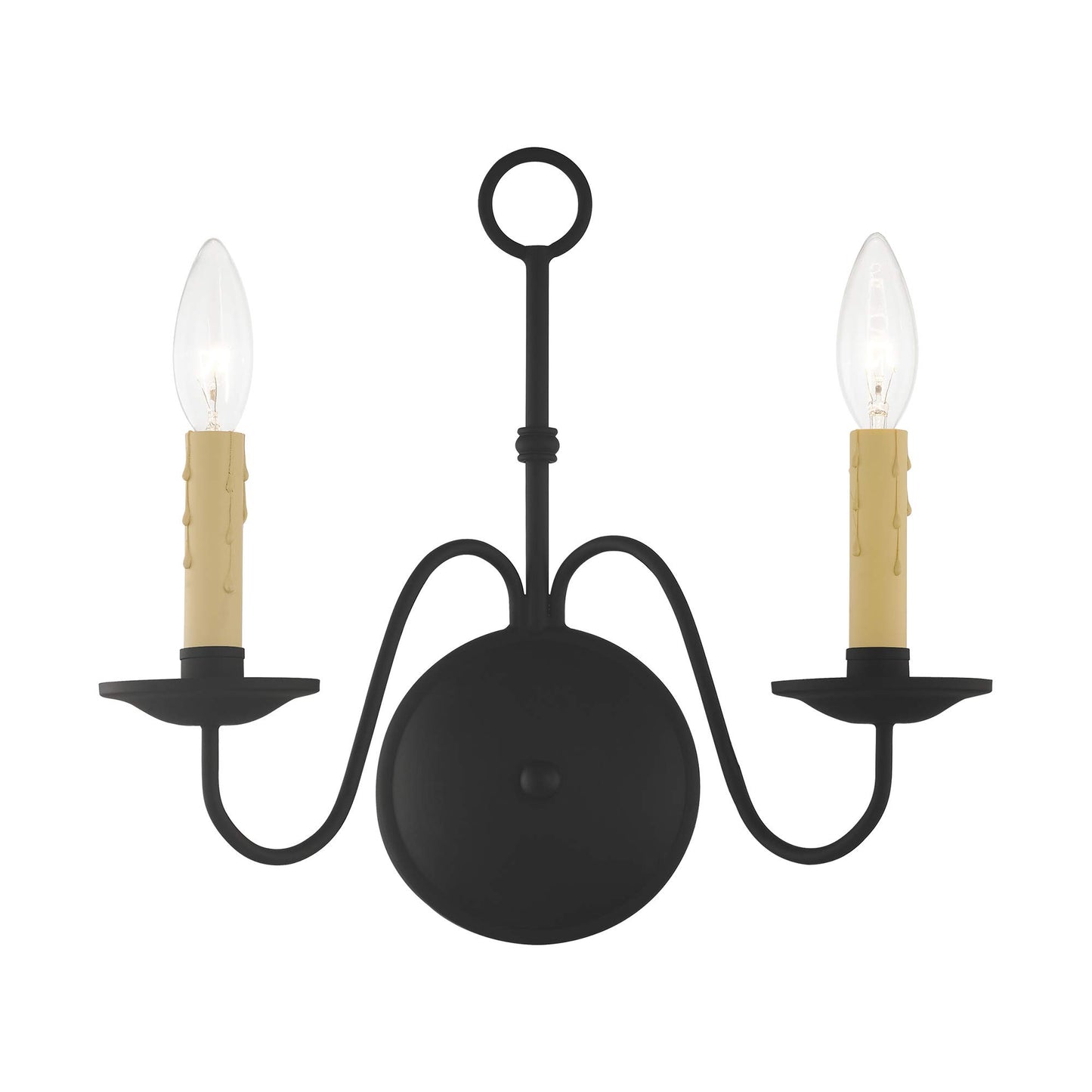 Livex Lighting 4492-04 Heritage 2-Light Wall Sconce, Black