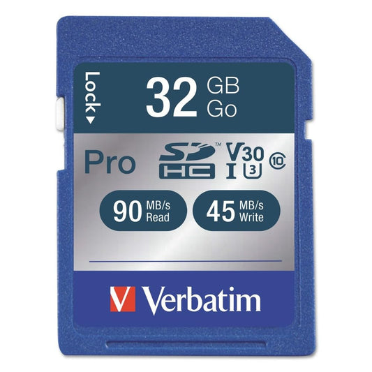 Verbatim 32GB Pro 600X SDHC Memory Card, UHS-1 U3 Class 10-98047