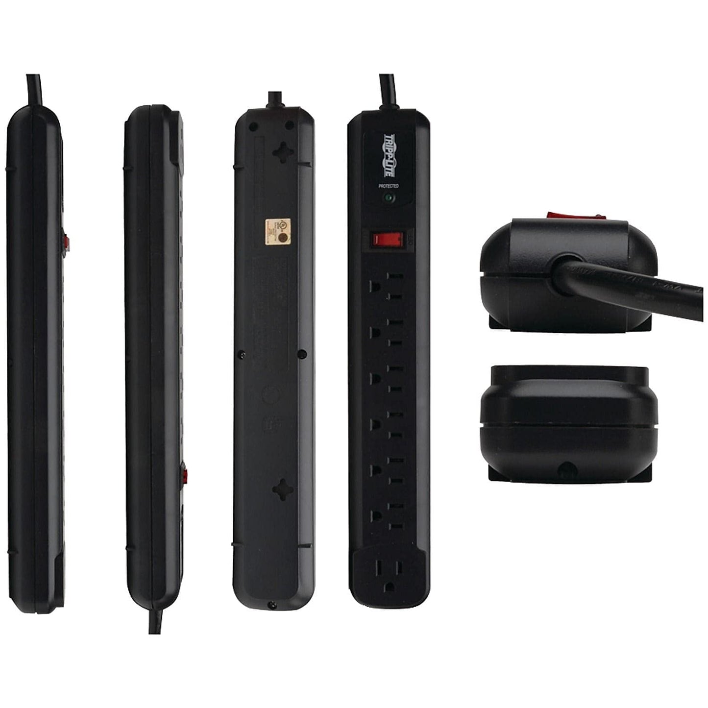 Tripp Lite TLP74RB Protect It! Surge Suppressor, 7 Outlets, 4 ft Cord, 1080 Joules, Black