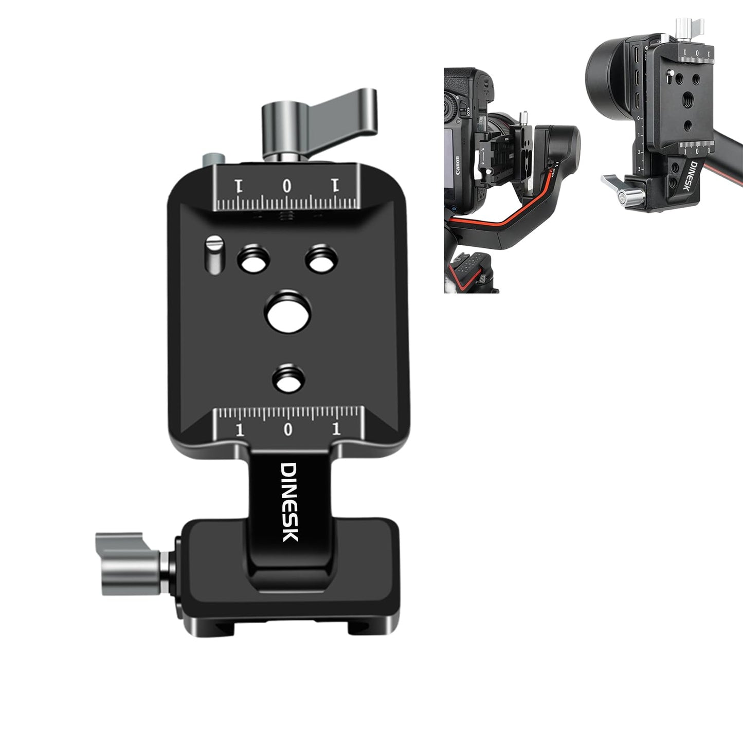 DINESK Vertical Camera Mount,Gimbal Vertical Shooting Camera Adapter Compatible with DJI RS 2/RS 3/RS3 PRO for IG YouTube Shorts Tiktok Video Extended
