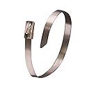 Calterm 73355 Stainless Steel Cable Tie, 11 Inch., 100 lb. Tensile Strength, Wire / Cord Management Industrial and Household Use, Metal Zip Tie, 10