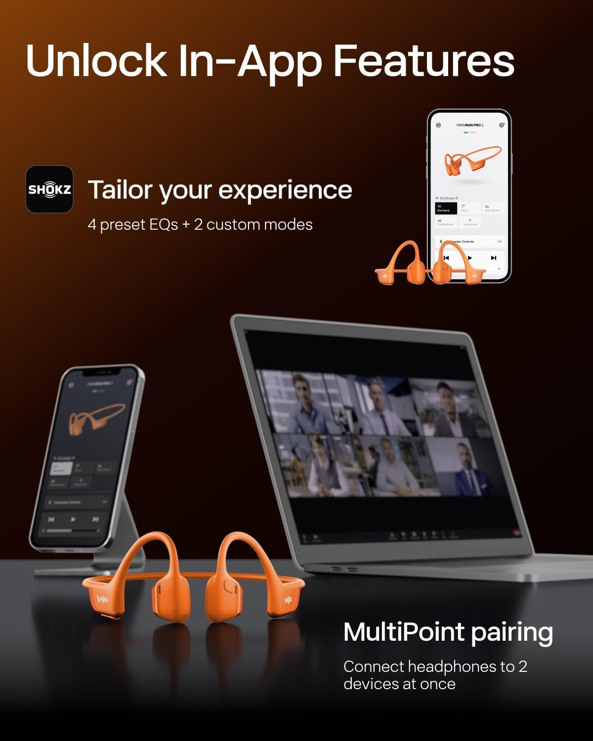 SHOKZ New OpenRun Pro 2 Mini - Open-Ear, Bone Conduction Sport Headphones - Sweat Resistant, Workout Headphones with 30ft Bluetooth - Secure