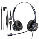 MAIRDI Phone Headset with 2.5mm & 3.5mm Connector for Deskphone Cell Phone PC Laptop, CallCenter Office Headset with Noise Cancelling Microphone