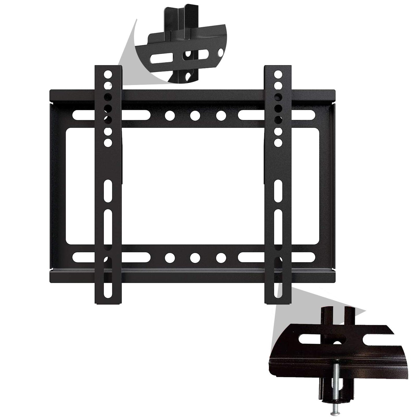 TV Wall Mount, Ultra Slim Articulating Heavy-Duty Bracket Fixed Low Profile for 20 22 24 32 39 40 14-42 inch LED OLED LCD Monitor Flat Screen Plasma