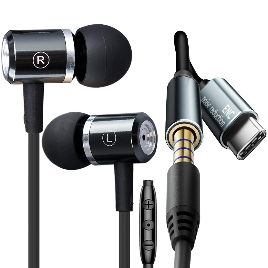 Wired Headphones with Call Noise-Canceling - Stereo Bass, Clear Call & No Noise,Comfortable Noise Isolation Ear buds with Multi-Function Plug,Wired…
