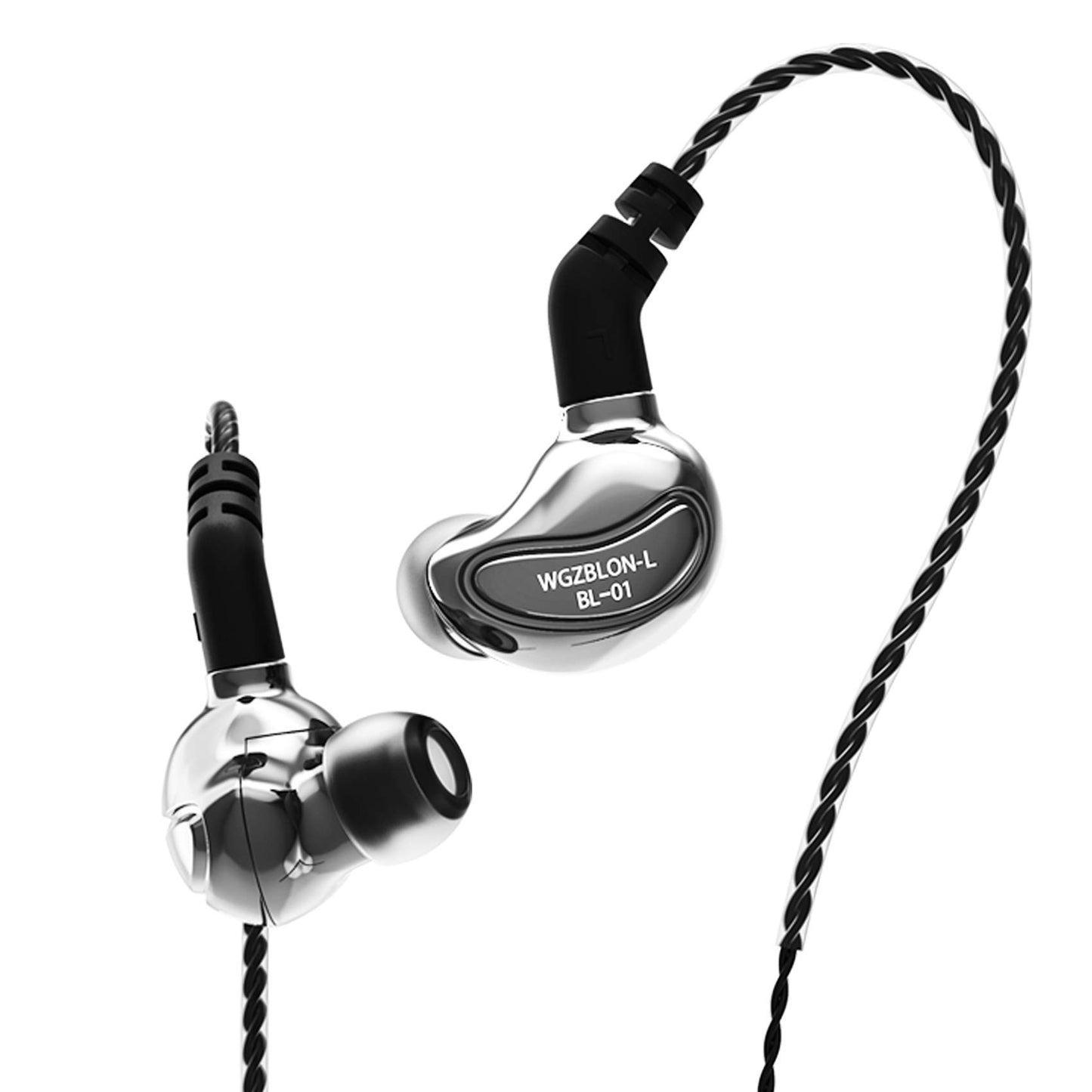 HiHiHear H HIFIHEAR BLON BL01 10mm Biology Fiber Diaphragm Driver in-Ear Headphones High Polished Zinc Alloy for HiFi in-Ear Monitors (No Microphone