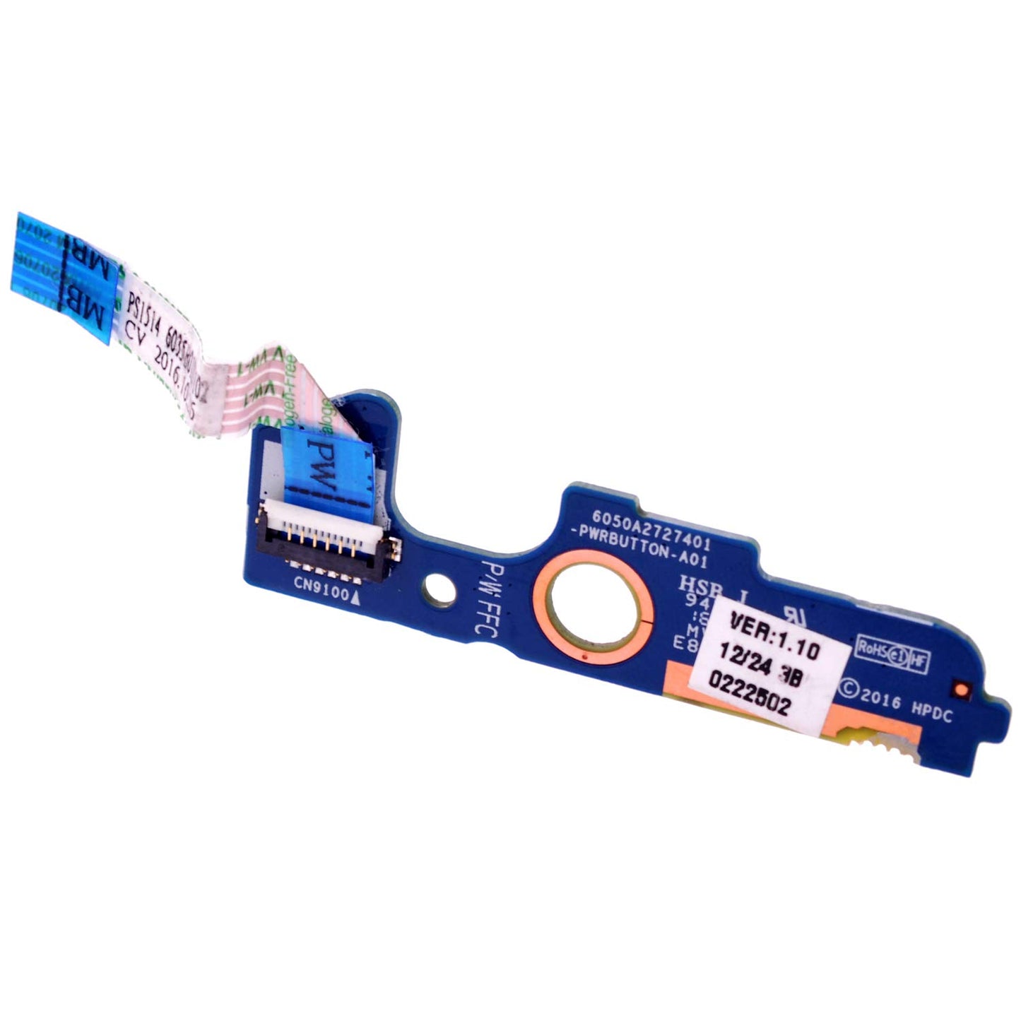 Deal4GO Power Button Board with Cable Replacement for HP Elitebook 755 G3 850 G3 745 G3 840 G3 Zbook 15U G3 14U C3 6050A2727401 6035B0129102