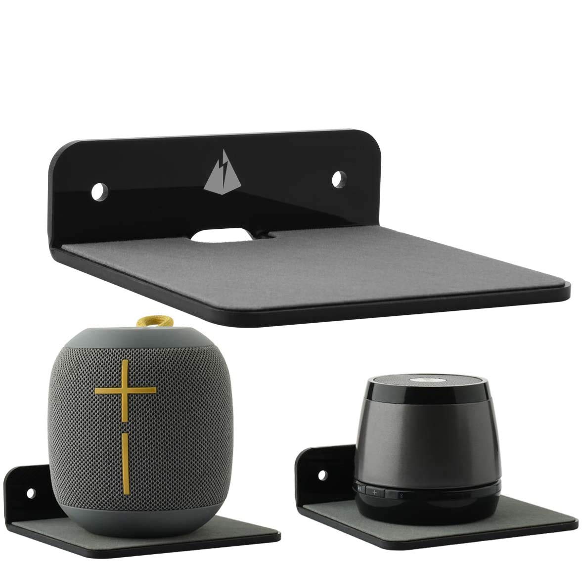 TXEsign Small Floating Shelves Speaker Shelves-2 Pack Wall Shelves Speaker Mount for Speaker Webcam Display Shelf Acrylic Shelves 4.25 x 4