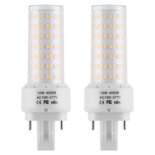 Lidesheng GX23-2 Base LED Light Bulb Plug and Play,4000K Neutral White 2Pin LED PL Bulb, 13W 18W CFL Equivalent, Ballast Compatible,10W 2pcs (Neutral