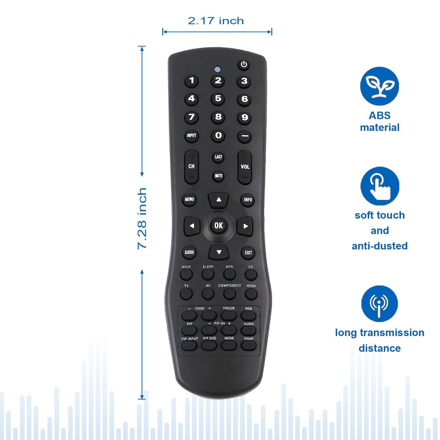Beyution VR1 Replacement Remote Control Fit for Vizio TV VW32LHDTV10A VW37L VW37L40A VW37LHDTV10A VW37LHDTV20A VW37LHDTV40A VW42L VW42LHDTV10A