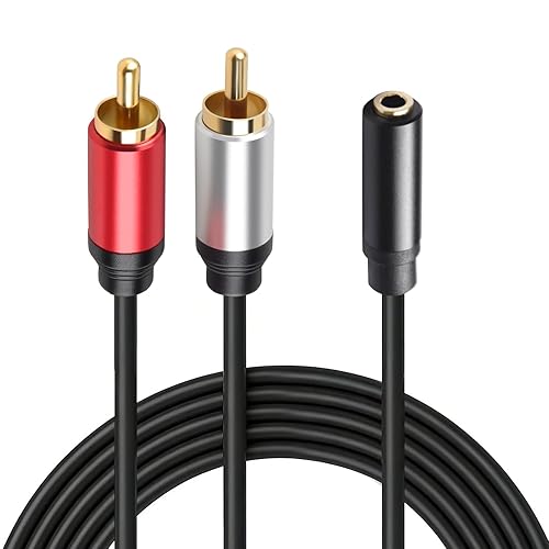 Soshine 3.5mm Female to 2RCA Male Audio Adapter(2 Pack), Gold-Plated RCA to 3.5 mm Y Splitter Cable for Tablet, MP3 to Speakers, TV, Amplifier (36
