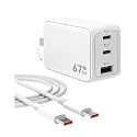 UNIWEI 67W USB C Charger, GaN PPS 3-Port Fast Compact Foldable USB C Charger Block for MacBook, iPad Pro, Galaxy S24, iPhone 16/15 and More