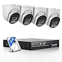 POE Security Camera System, 4pcs 5MP Indoor Outdoor PoE Cameras, Color Night Vision, Smart Human Detection, Wired Security Camera System, 8CH NVR