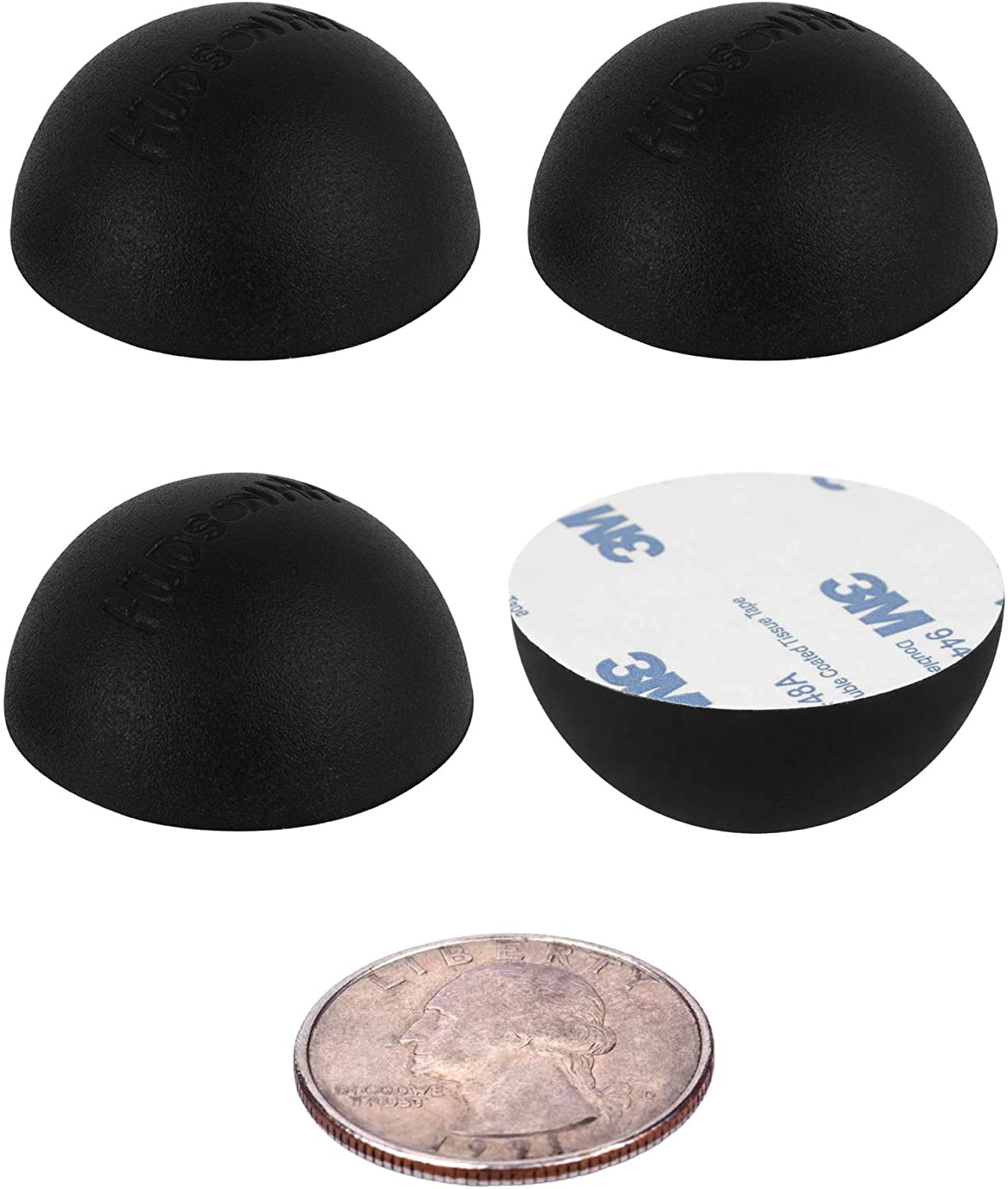Hudson Hi-Fi Speaker Isolation Feet (4-Pack, 1") - Adhesive Silicone Anti-Vibration Pads for Speakers, Turntables, Subwoofers & Amplifiers, Supports