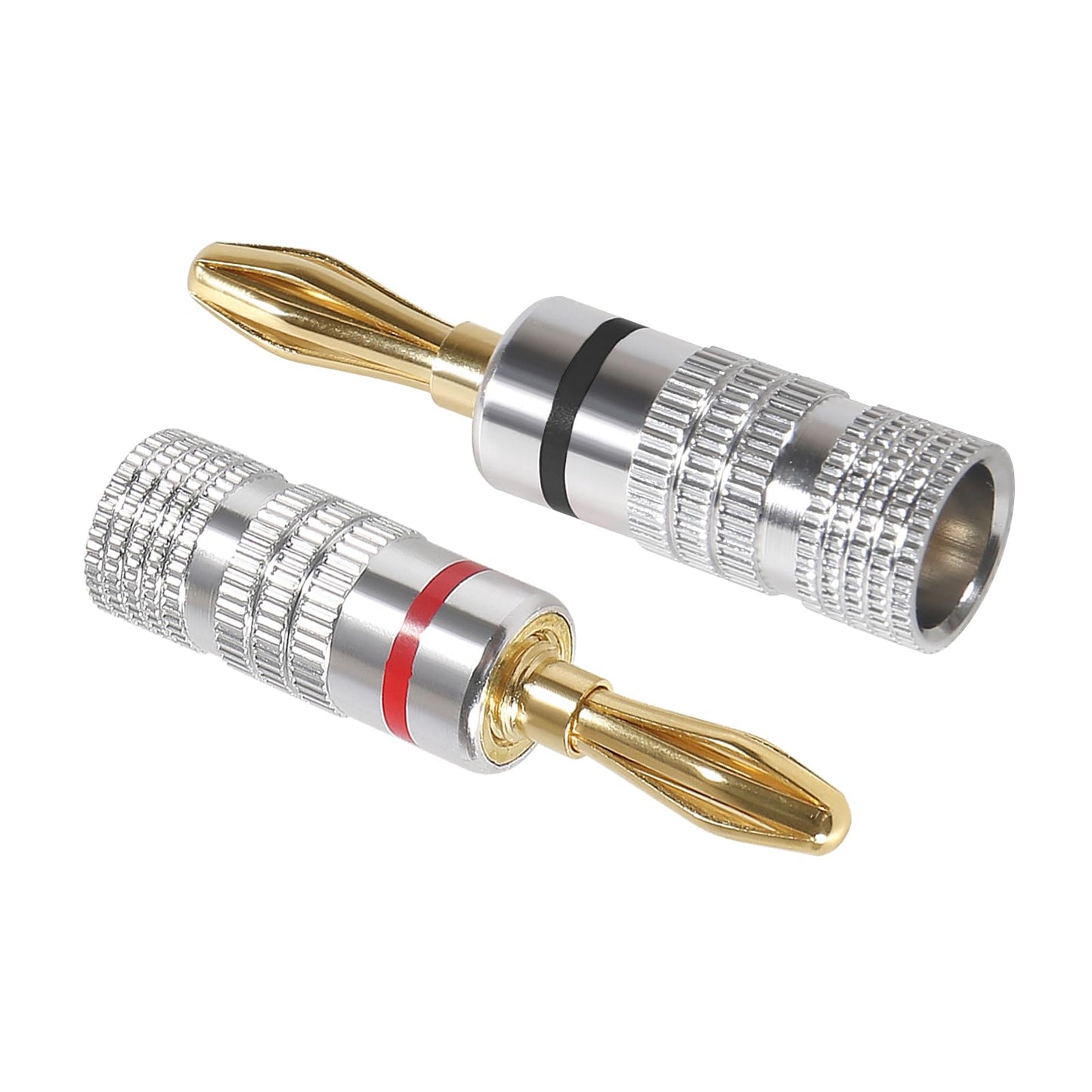 6 Pairs/12 Pcs Speaker Banana Plugs Audio Jack Connector ?24k Gold Dual Screw Lock Speaker Connector for Speaker Wire, Wall Plate, Home Theater