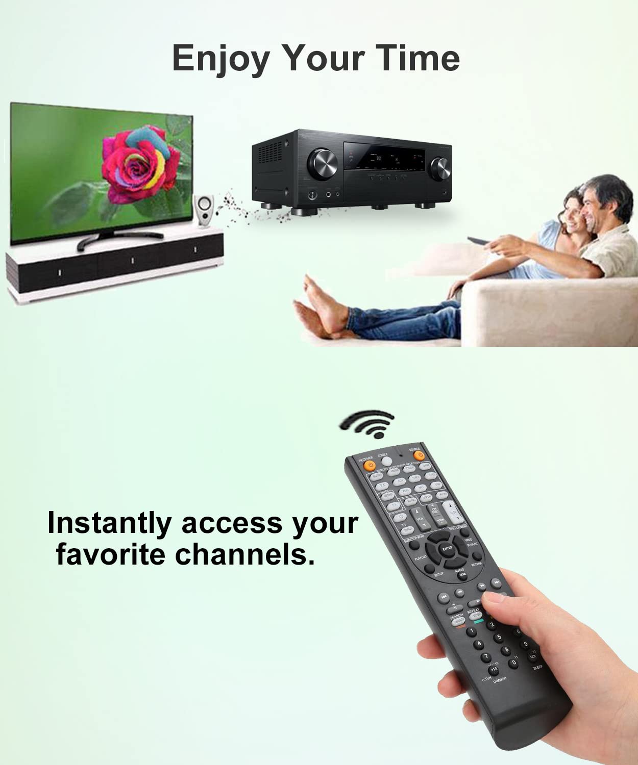 JISOWA Replacement for Onkyo AV Receiver Remote Control TX-NR626 TX-NR636 RC-866M RC-764M TX-NR515 RC-879M RC-880M TX-SR506 RC-709M TX-SR606 RC-710M
