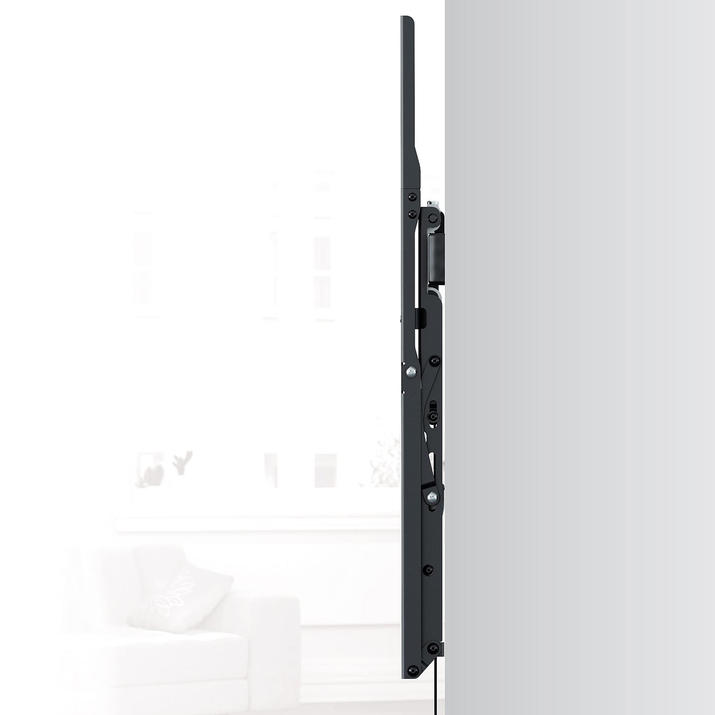 AVF JXPL601-A Super Slim TV Wall Mount w Advanced Tilt. Silver, Black. Fits 37", 39", 40", 42" 43", 46", 47", 50", 52", 55", 58", 60", 65", 70", 75"