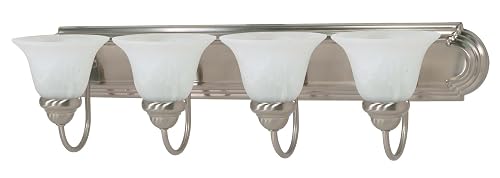 Nuvo Lighting 60/3211 Traditional Four Light Vanity from Ballerina Collection in Pwt, Nckl, B/S, Slvr. Finish