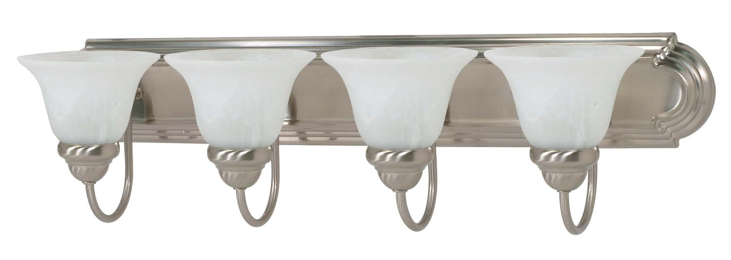 Nuvo Lighting 60/3211 Traditional Four Light Vanity from Ballerina Collection in Pwt, Nckl, B/S, Slvr. Finish