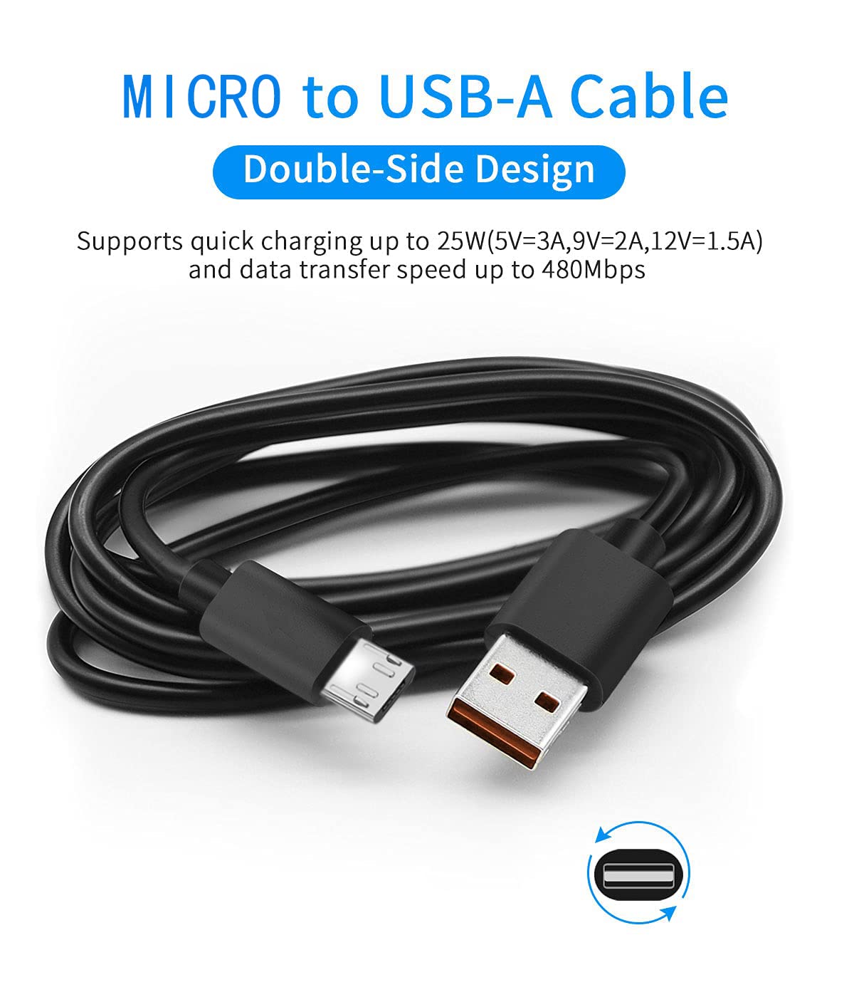 Micro Charger Charging Cable Cord Compatible with for Anker Soundcore Life Q20, Anker Soundcore 2, Mini, Flare Mini Headphone Speakers -5ft