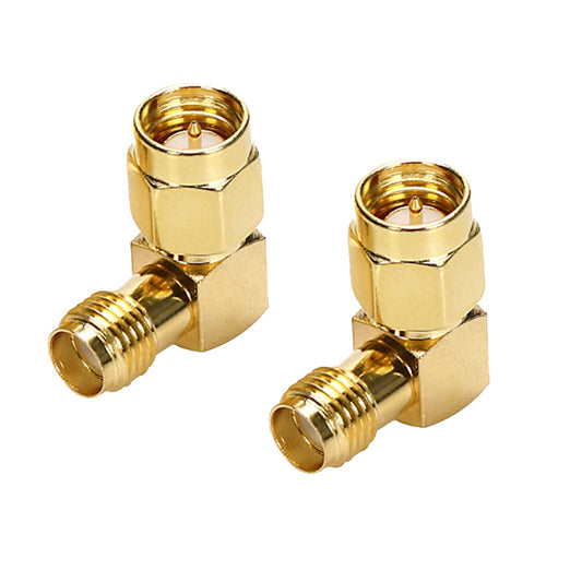 TLS.eagle SMA Male to Female Gold-Plated Coax Connector Right Angle RF Adapter 90 Degree Elbow Connector for FPV Antenna Radio Transceiver LTE Antenna
